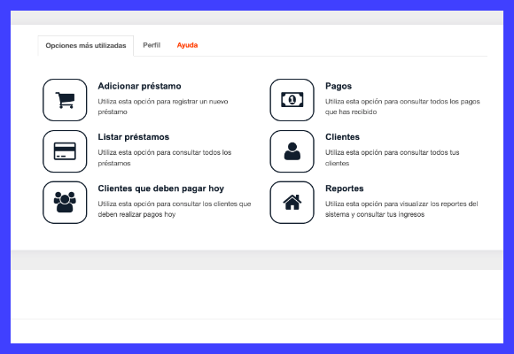 Sistema de préstamos con tablas de amortizacion